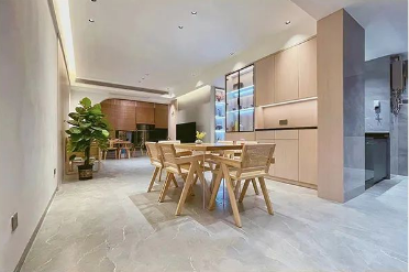 bifa必发质感砖高级灰客厅效果图